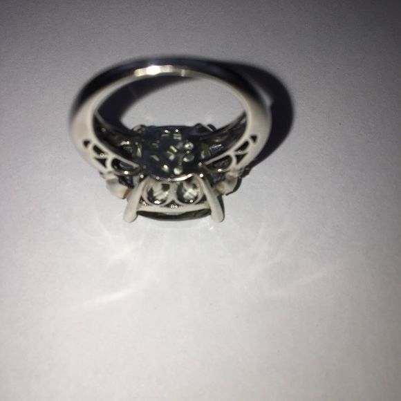 Nicolette Sterling Silver 14K Gold Green Amethyst Ring size 7 - Picture 3 of 8